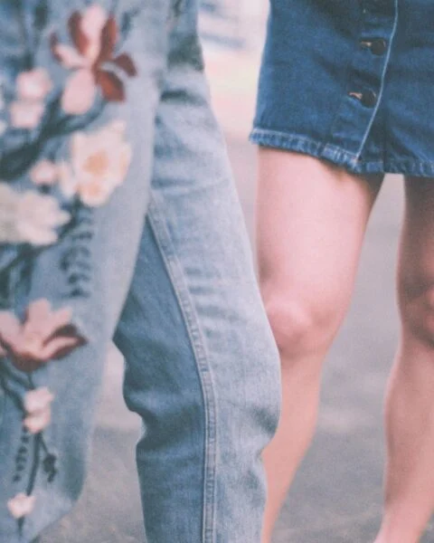 Denim Desenli Etek (Demo Ürün) – temsili moda fotoğrafı